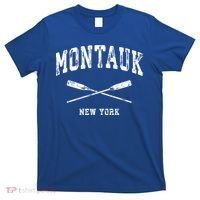 Montauk New York Vintage Nautical Crossed Oars Cute Gift T-Shirt thumb 0