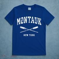 Montauk New York Vintage Nautical Crossed Oars Cute Gift T-Shirt thumb 5