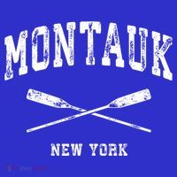 Montauk New York Vintage Nautical Crossed Oars Cute Gift T-Shirt thumb 7