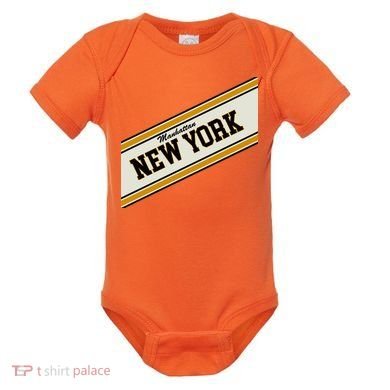 Manhattan New York Varsity Logo Baby Bodysuit