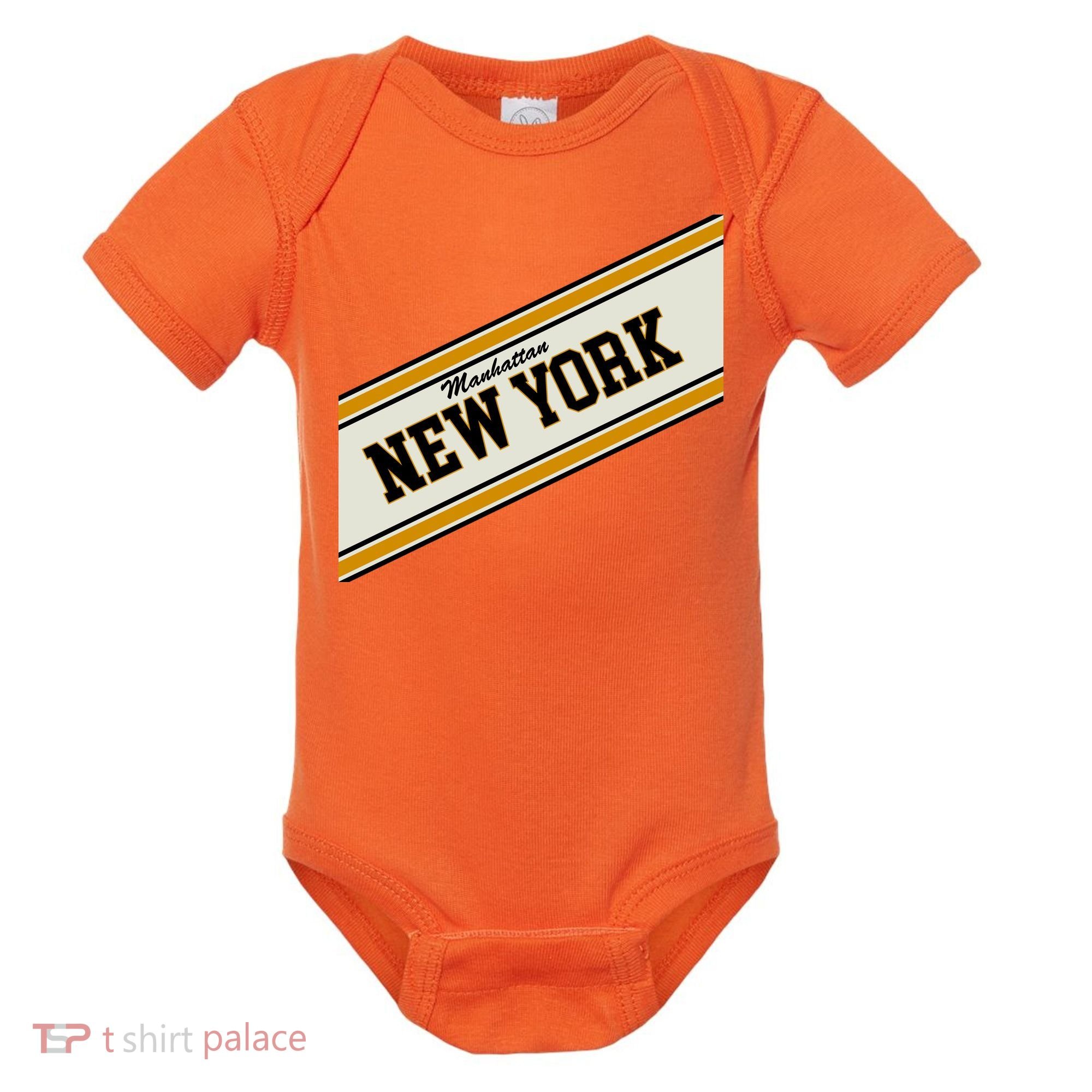 Manhattan New York Varsity Logo Baby Bodysuit