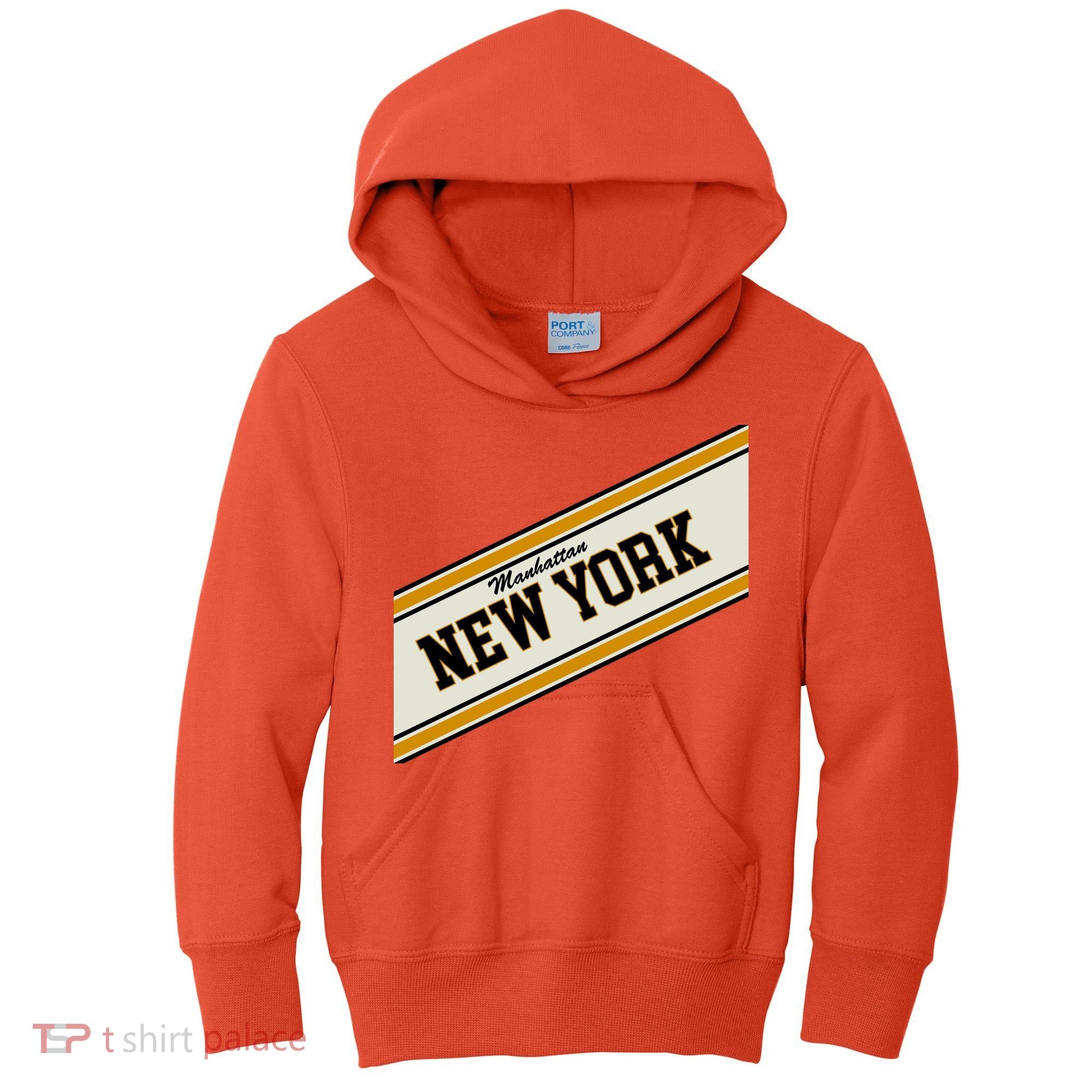 Manhattan New York Varsity Logo Kids Hoodie