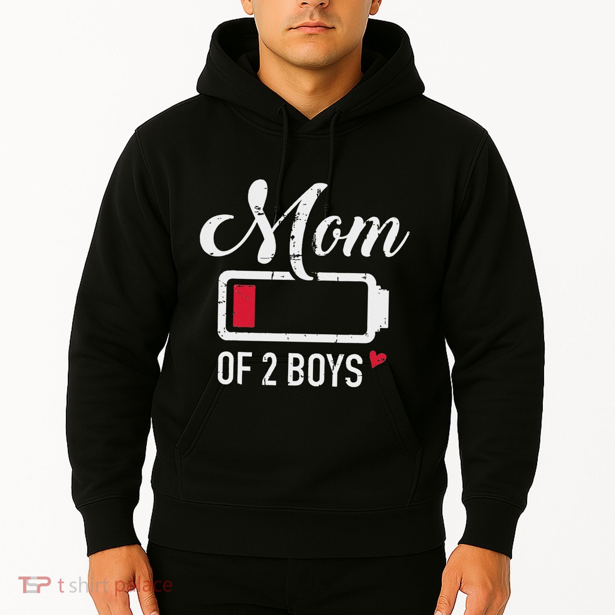 Mom Of 2 Low Battery Hoodie