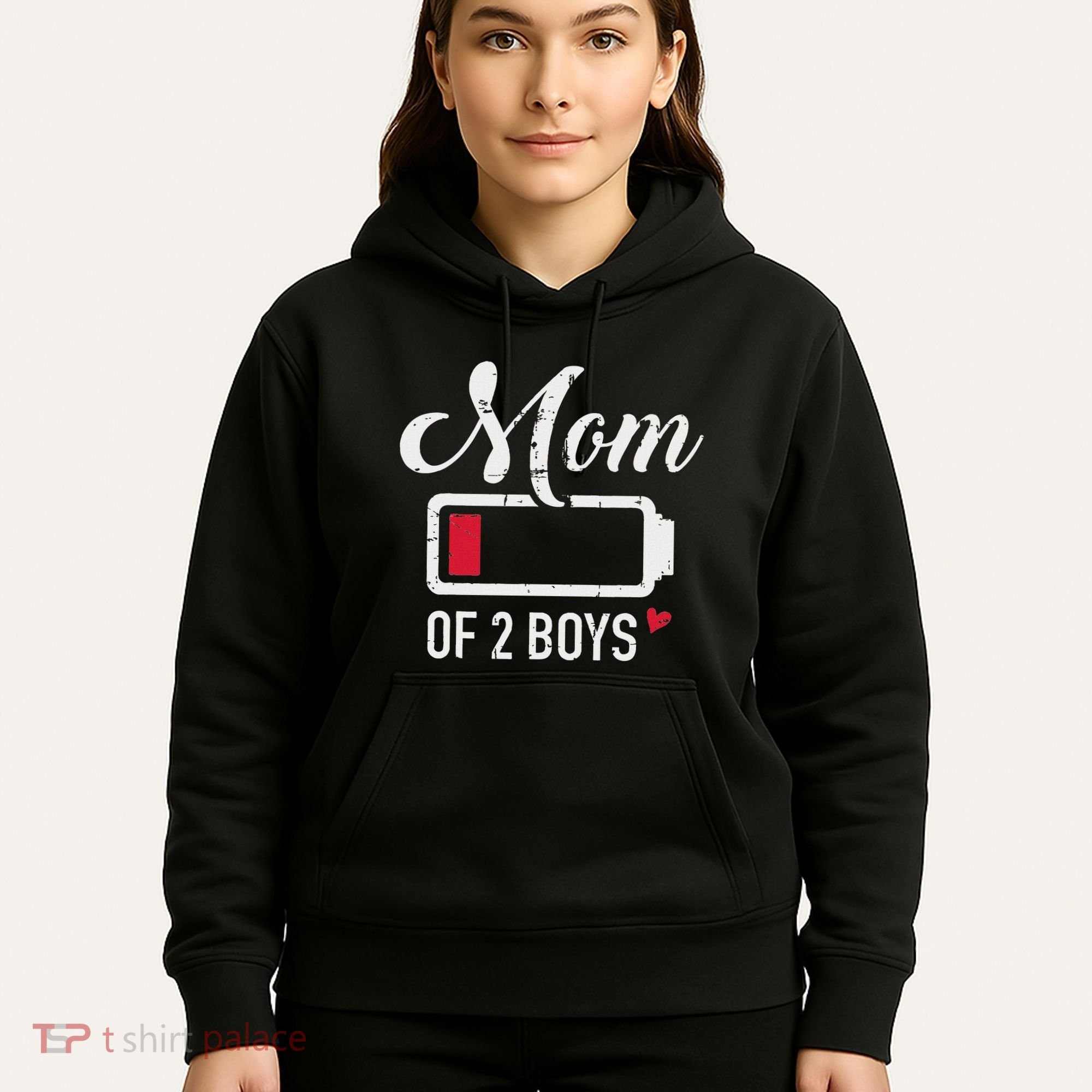 Mom Of 2 Low Battery Hoodie