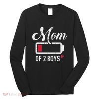 Mom Of 2 Low Battery Long Sleeve Shirt thumb 0