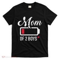 Mom Of 2 Low Battery T-Shirt thumb 0