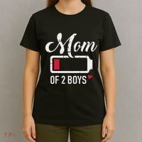 Mom Of 2 Low Battery T-Shirt thumb 4