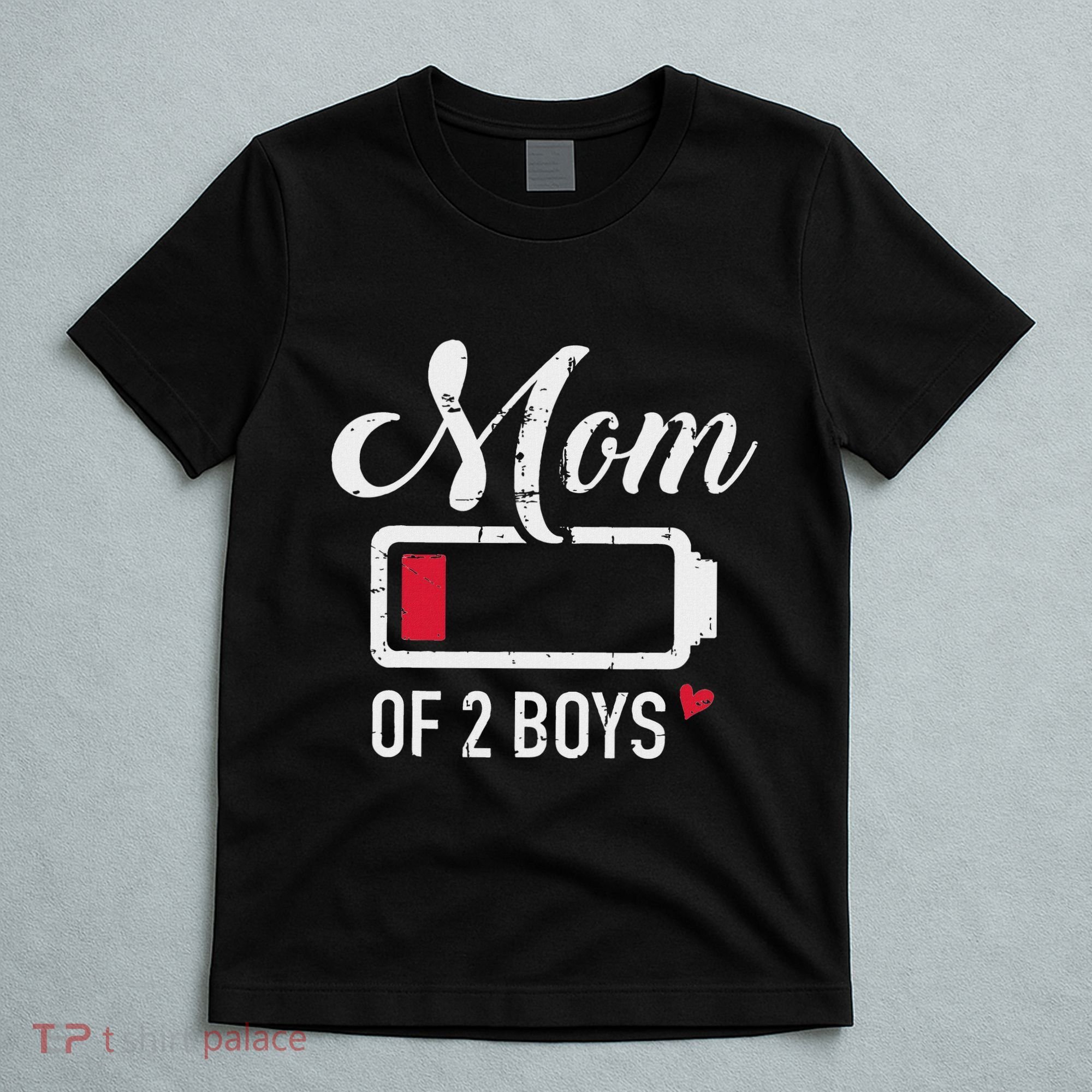 Mom Of 2 Low Battery T-Shirt