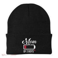 Mom Of 2 Low Battery Beanie thumb 0