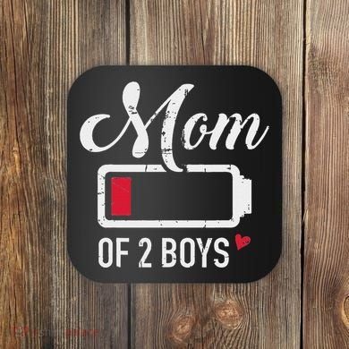 Mom Of 2 Low Battery Coaster