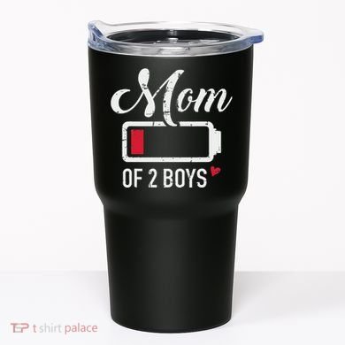 Mom Of 2 Low Battery Tumbler