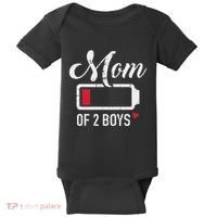 Mom Of 2 Low Battery Baby Bodysuit thumb 0