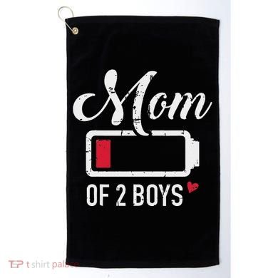 Mom Of 2 Low Battery Golf Towel