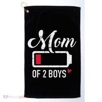 Mom Of 2 Low Battery Golf Towel thumb 0