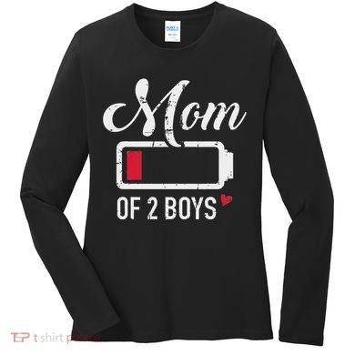Mom Of 2 Low Battery Women's Long Sleeve Shirt