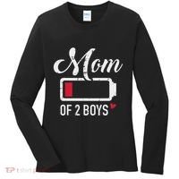 Mom Of 2 Low Battery Women's Long Sleeve Shirt thumb 0