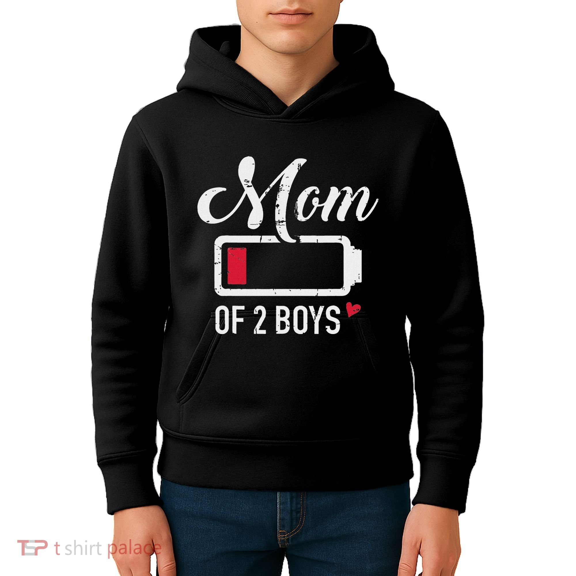 Mom Of 2 Low Battery Kids Hoodie