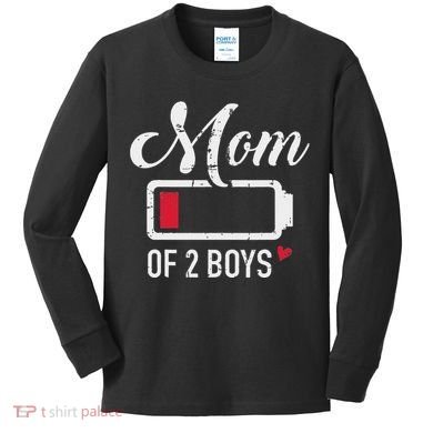 Mom Of 2 Low Battery Kids Long Sleeve Shirt