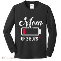 Mom Of 2 Low Battery Kids Long Sleeve Shirt thumb 0