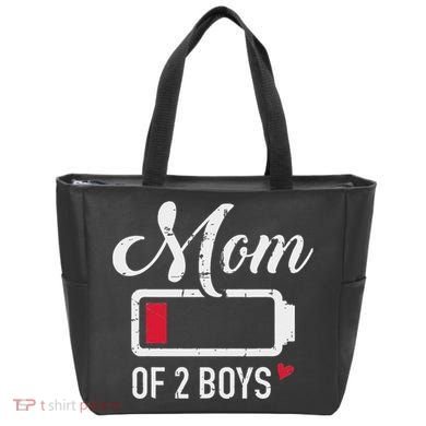 Mom Of 2 Low Battery Tote Bag