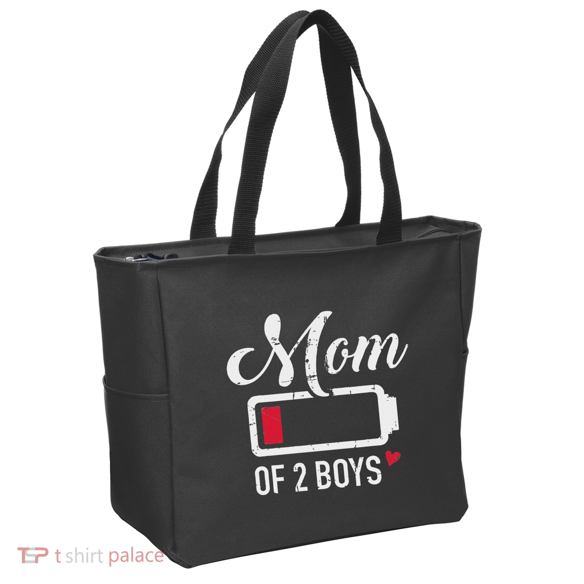 Mom Of 2 Low Battery Tote Bag