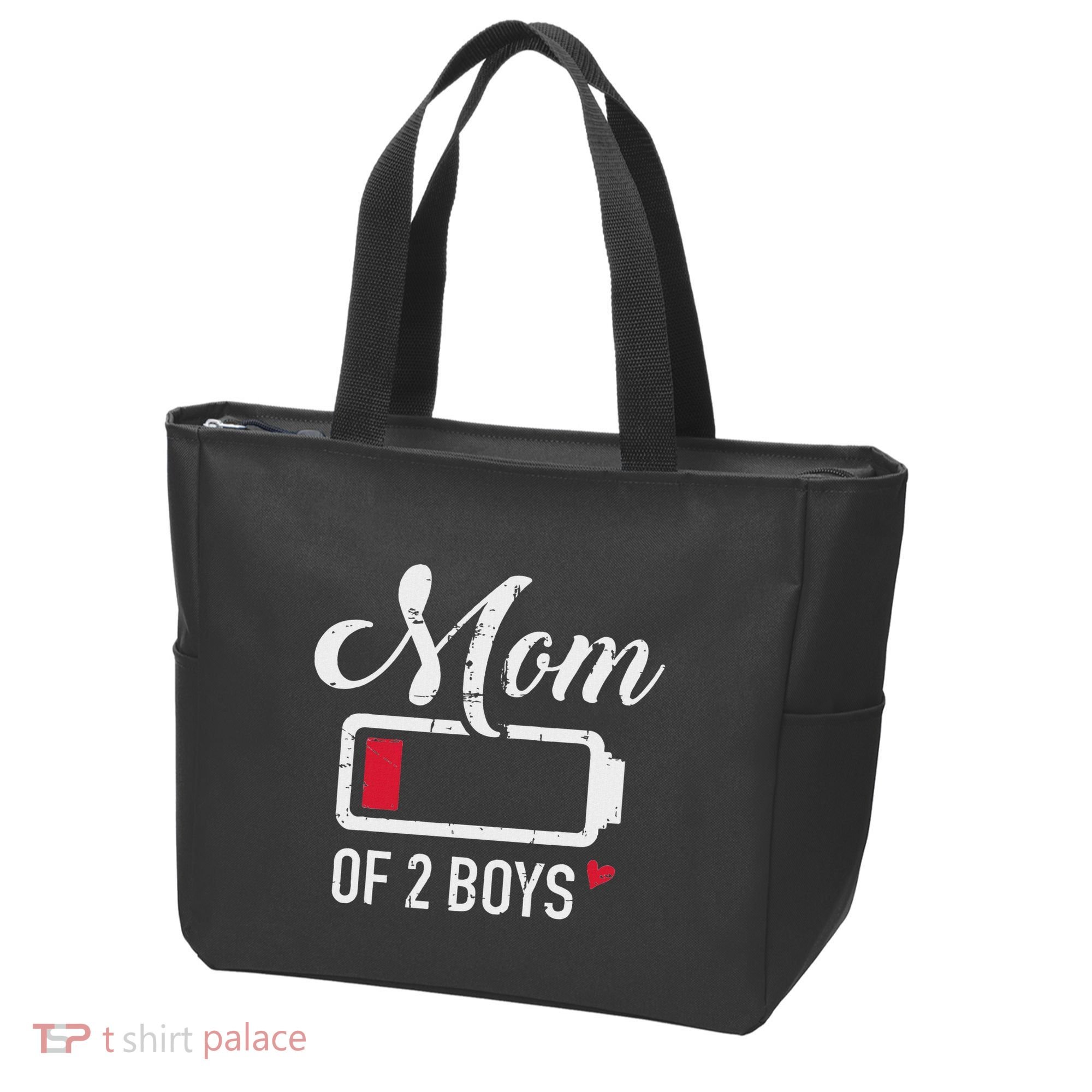 Mom Of 2 Low Battery Tote Bag
