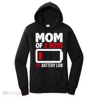 Mom Of 2 Boys 2 Percent Battery Low Funny Women's Hoodie thumb 0