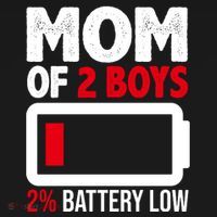 Mom Of 2 Boys 2 Percent Battery Low Funny Women's Hoodie thumb 2