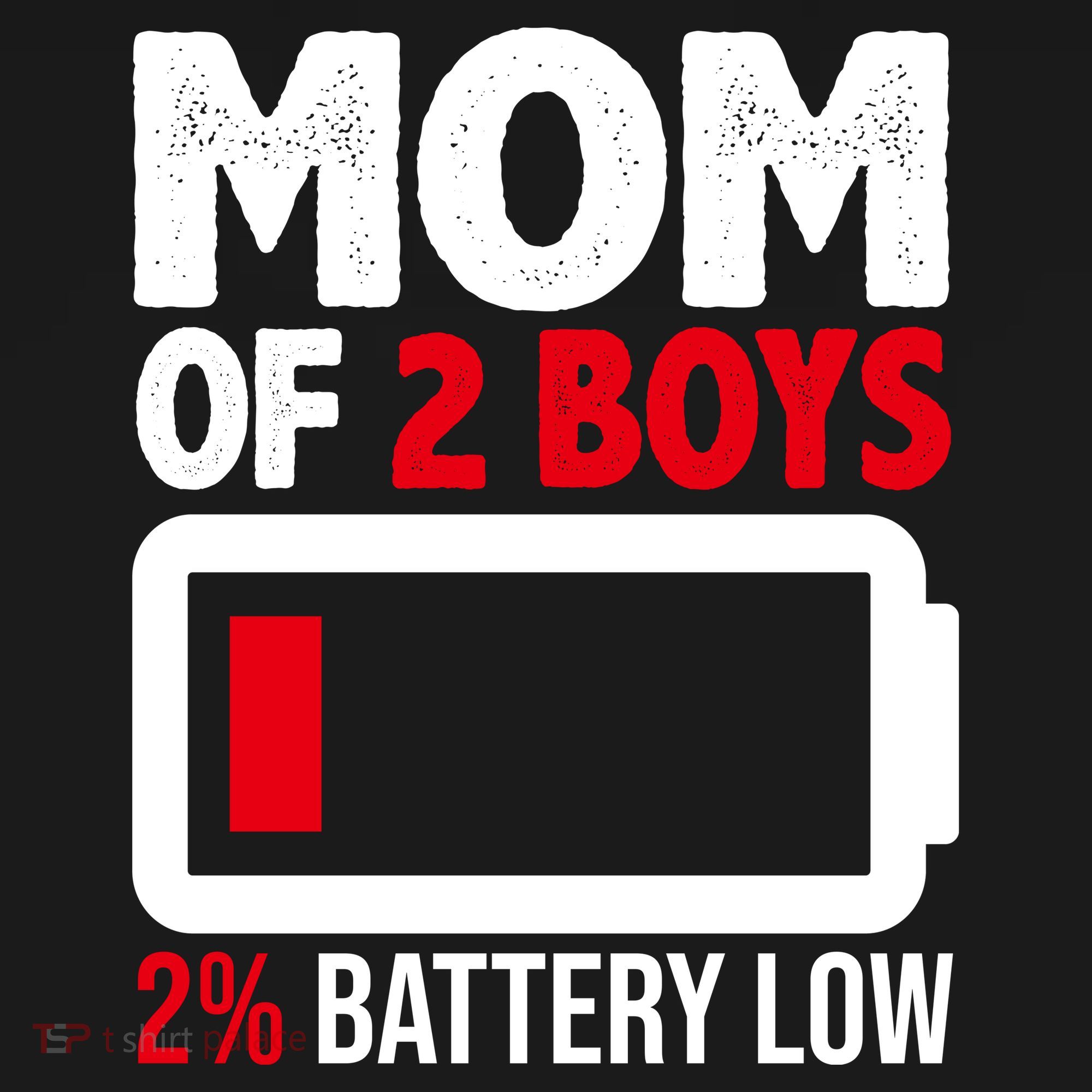Mom Of 2 Boys 2 Percent Battery Low Funny Women's Tank Top