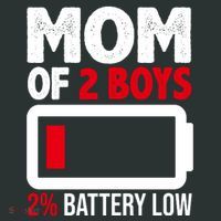 Mom Of 2 Boys 2 Percent Battery Low Funny Hoodie thumb 2