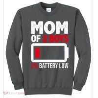 Mom Of 2 Boys 2 Percent Battery Low Funny Sweatshirt thumb 0