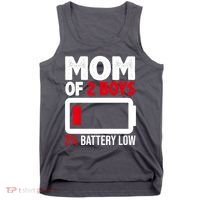 Mom Of 2 Boys 2 Percent Battery Low Funny Tank Top thumb 0