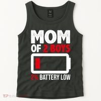 Mom Of 2 Boys 2 Percent Battery Low Funny Tank Top thumb 2
