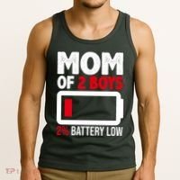 Mom Of 2 Boys 2 Percent Battery Low Funny Tank Top thumb 3