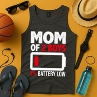 Mom Of 2 Boys 2 Percent Battery Low Funny Tank Top thumb 4