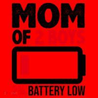 Mom Of 2 Boys 2 Percent Battery Low Funny Santa Hat thumb 1