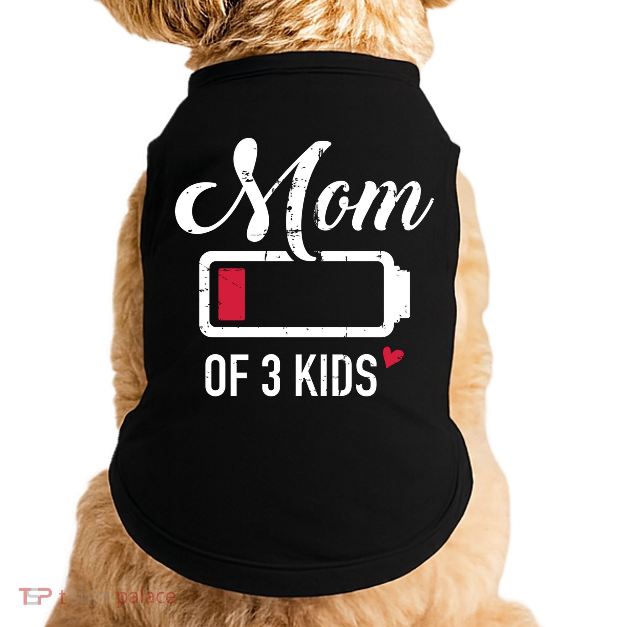 Mom Of 3 Low Battery Great Gift Doggie Tank