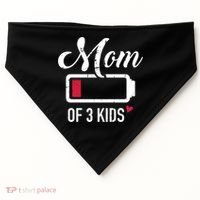 Mom Of 3 Low Battery Great Gift USA-Made Doggie Bandana thumb 0