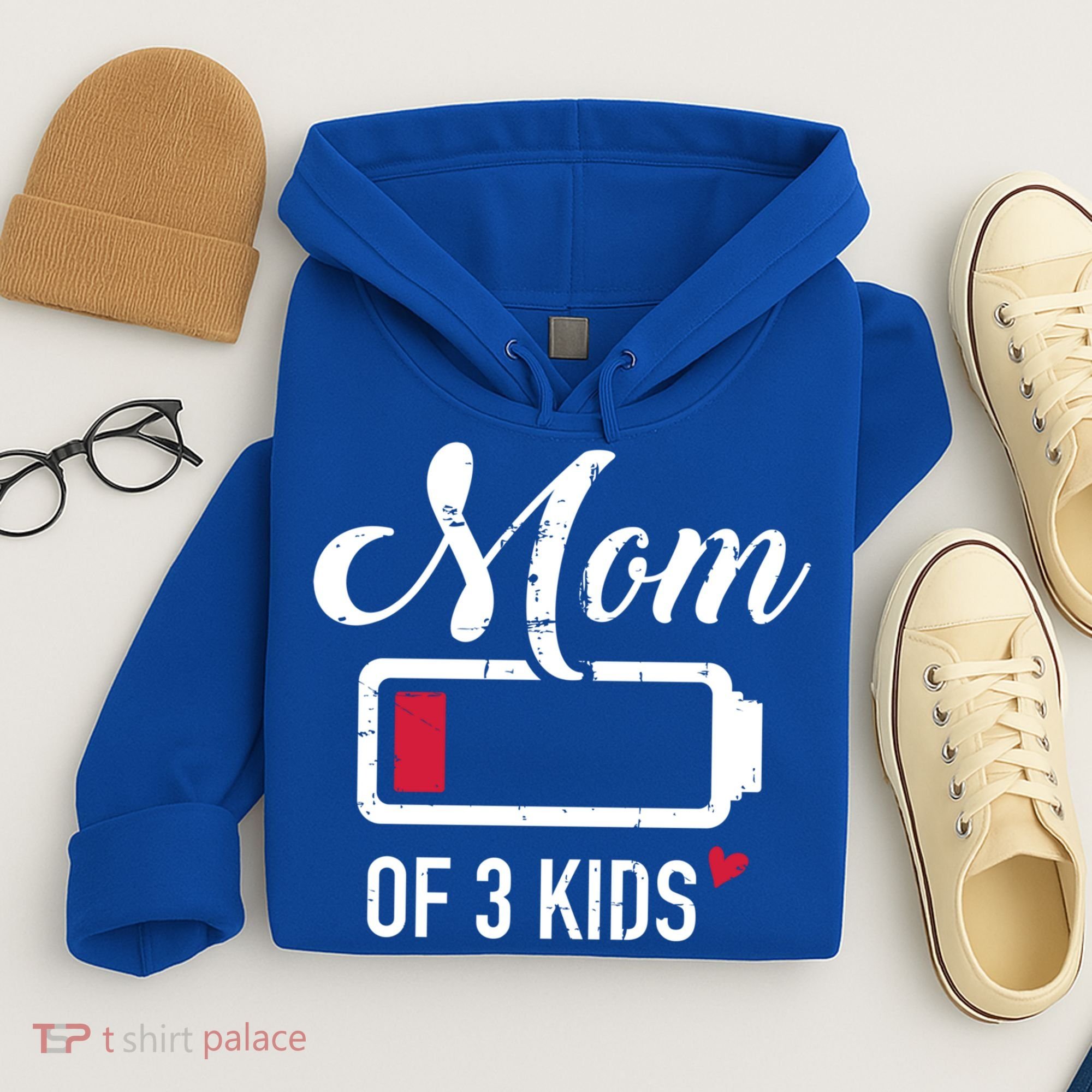 Mom Of 3 Low Battery Great Gift Hoodie