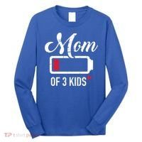 Mom Of 3 Low Battery Great Gift Long Sleeve Shirt thumb 0
