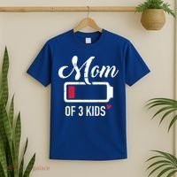 Mom Of 3 Low Battery Great Gift T-Shirt thumb 2