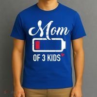 Mom Of 3 Low Battery Great Gift T-Shirt thumb 3