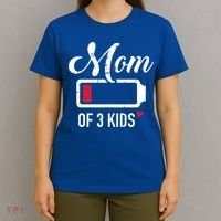 Mom Of 3 Low Battery Great Gift T-Shirt thumb 4