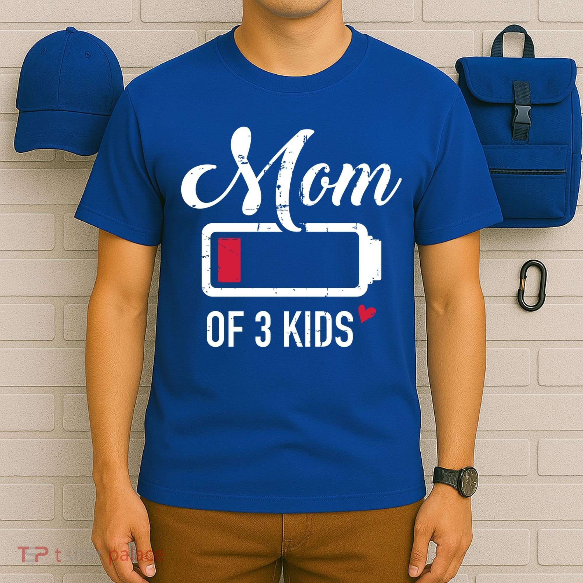 Mom Of 3 Low Battery Great Gift T-Shirt