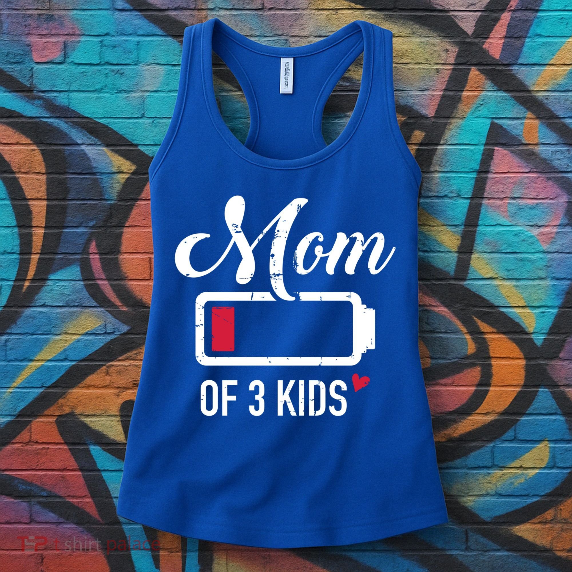 Mom Of 3 Low Battery Great Gift Women's Tank Top