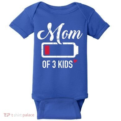 Mom Of 3 Low Battery Great Gift Baby Bodysuit