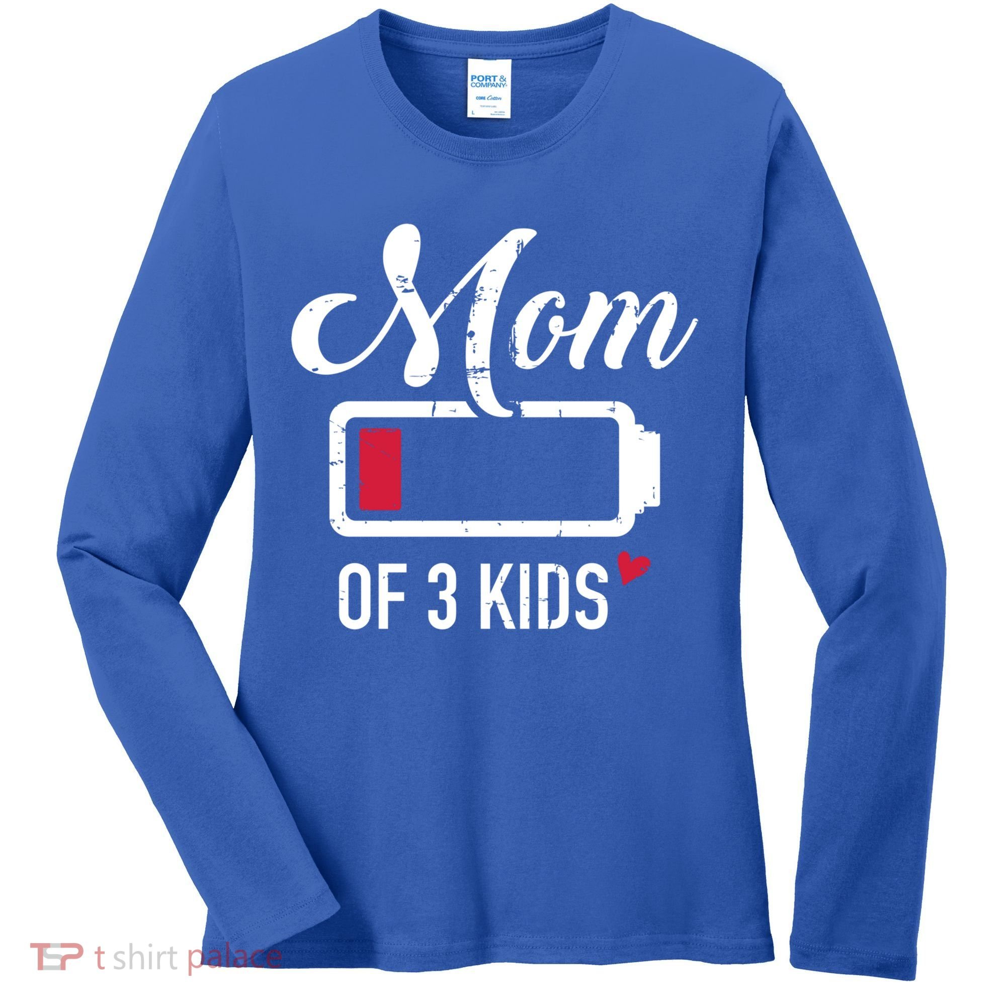 Mom Of 3 Low Battery Great Gift Women's Long Sleeve Shirt