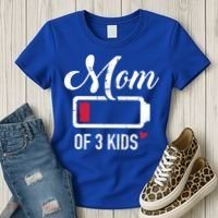 Mom Of 3 Low Battery Great Gift Women's T-Shirt thumb 3