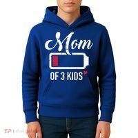Mom Of 3 Low Battery Great Gift Kids Hoodie thumb 4