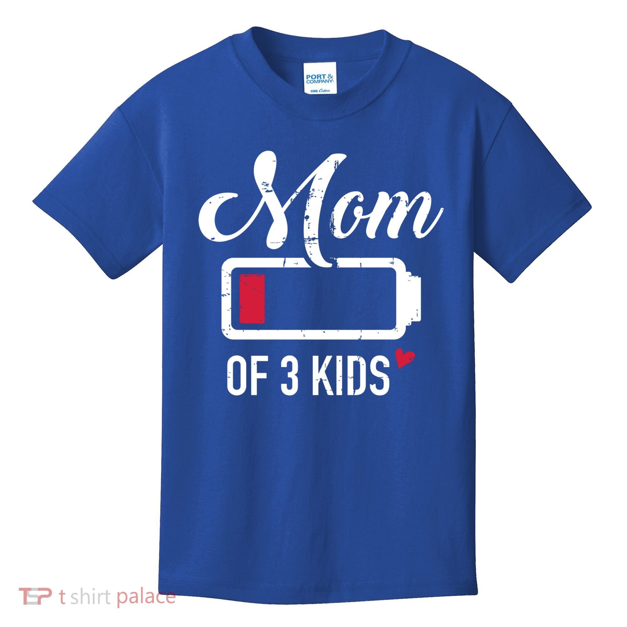 Mom Of 3 Low Battery Great Gift Kids T-Shirt